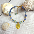 MARY - Aventurine & Amazonite Virgin Mary medal bracelet