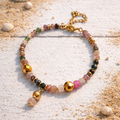 MIRA - Tourmaline & Agate & golden Hematite charm bracelet